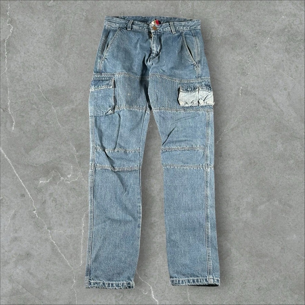 Kith Jeans Mens 30x32 Blue Patchwork Pockets Cargo Streetwear Urban Field Pant